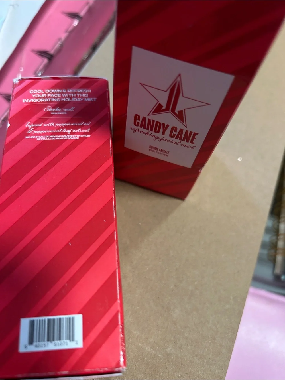 Jeffree Star Candy Cane Refreshing Facial Mist - Bright Red Box. ONE LEFT